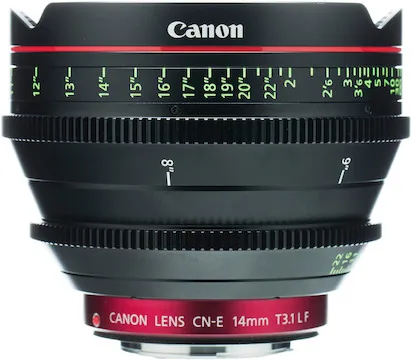 Canon CN-E 14mm T3.1 Cinema Lens with EF-Mount