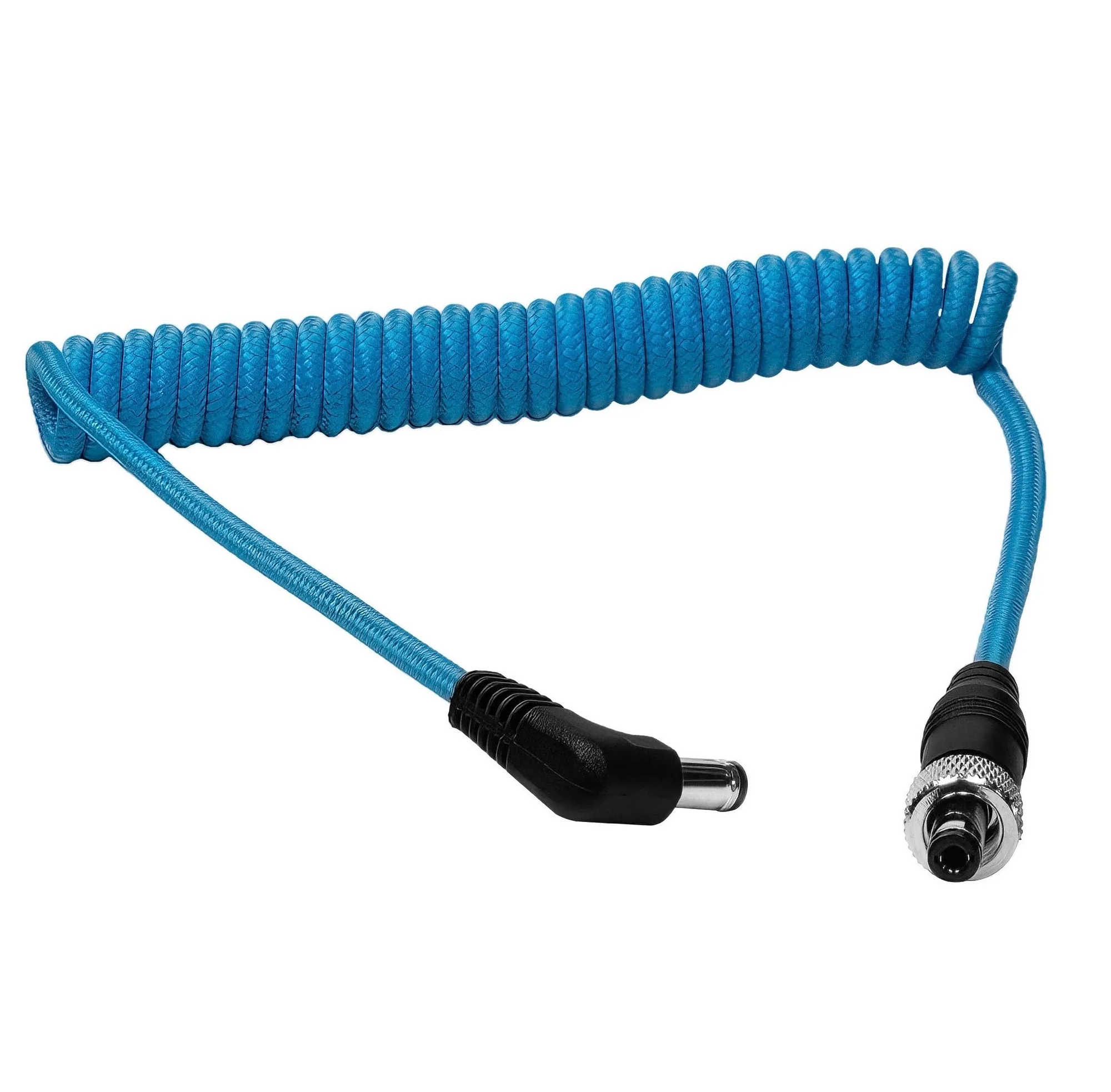 Kondor Blue Locking DC 2.1mm to Right-Angle DC Coiled 16–32 in Power Cable