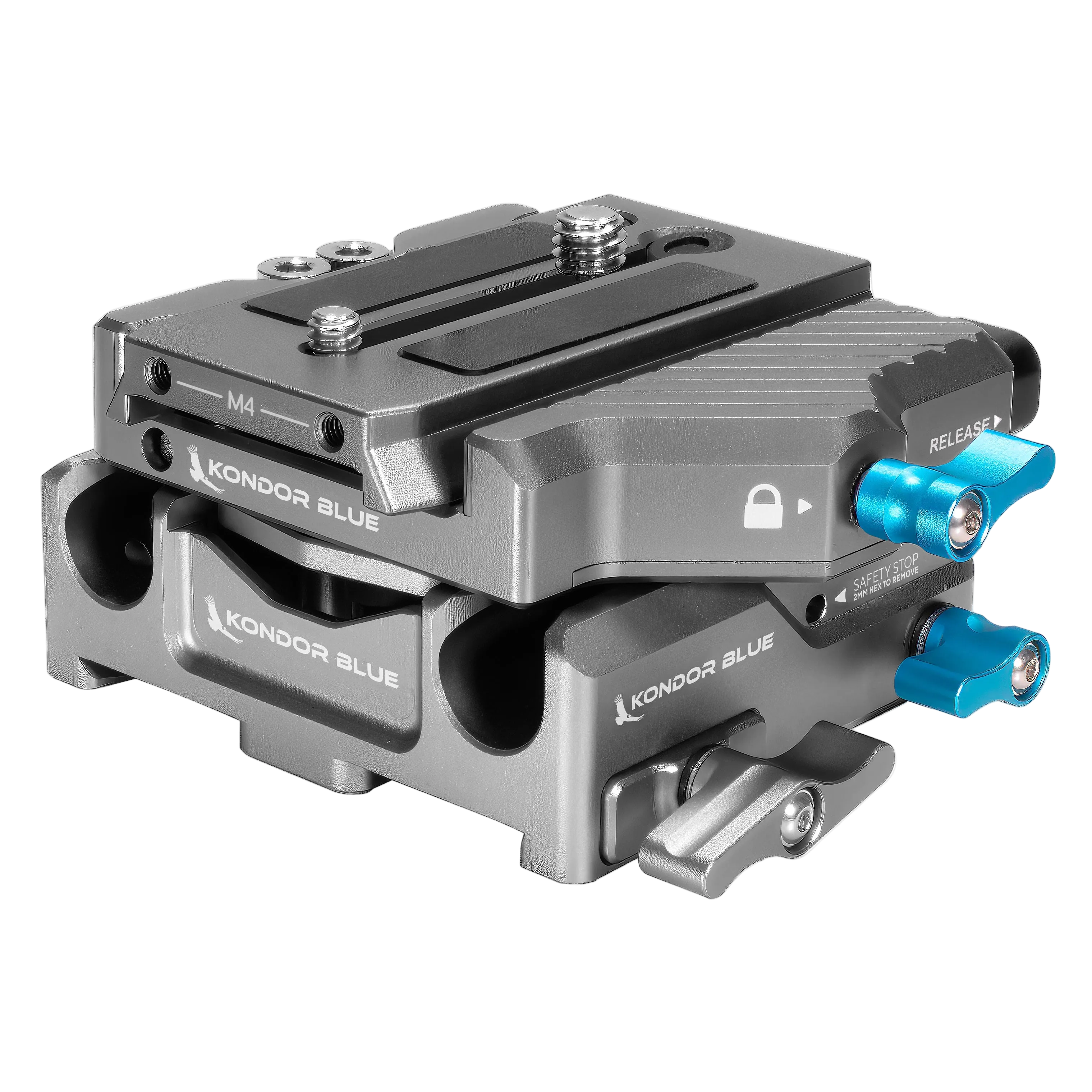 Kondor Blue Quick-Release Adjustable Base Plate for 15mm Rod Rigs (501 QR)