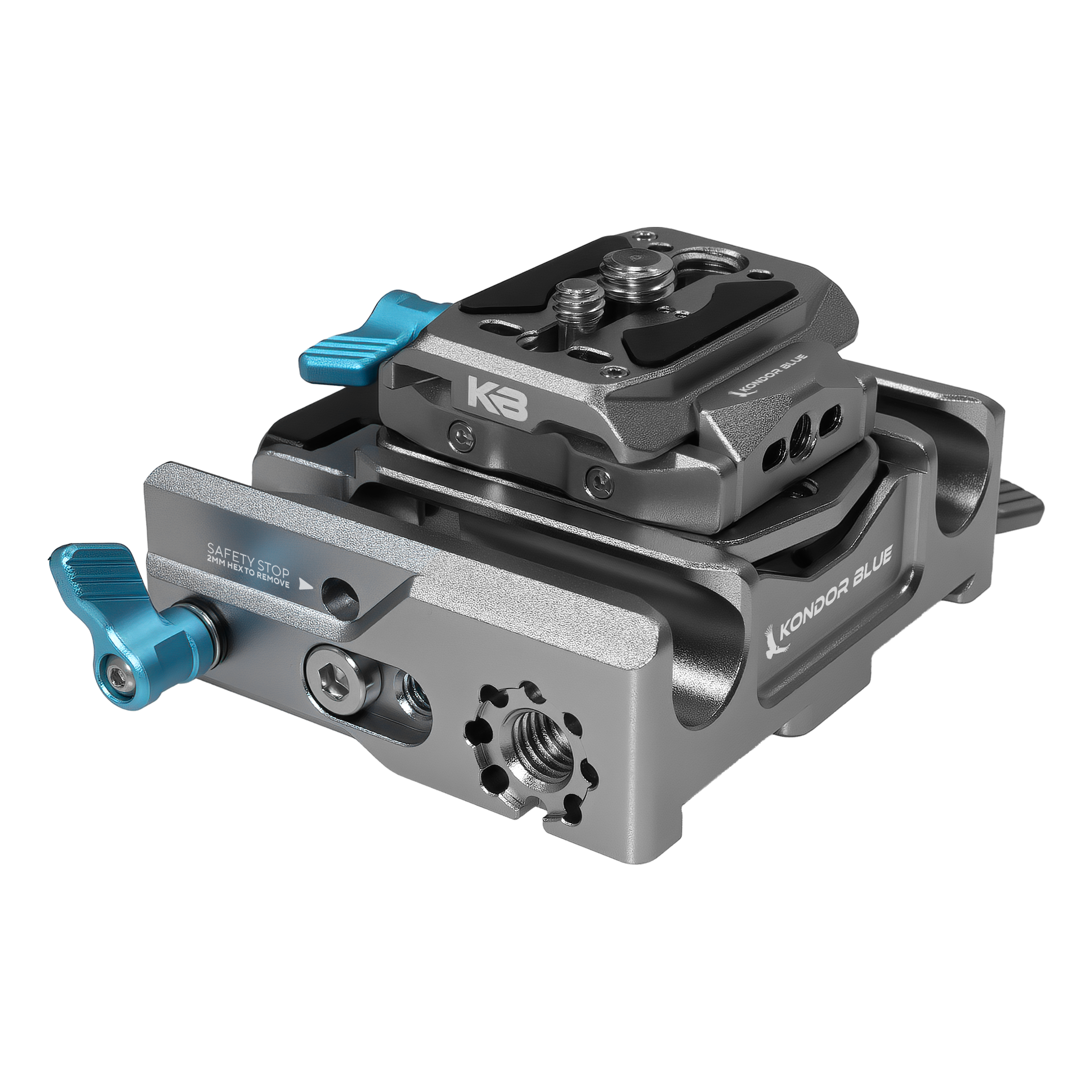 Kondor Blue Quick-Release Adjustable Base Plate for 15mm Rod Rigs (Arca QR MKII)